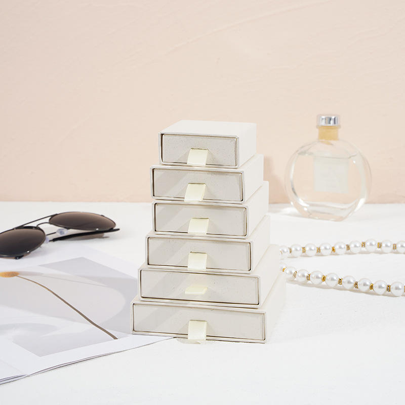 SSeeSY Custom Logo Rigid Cardboard Jewelry Box Personalized Paper Gift Packaging Case for Necklace Pendant Ring Earring